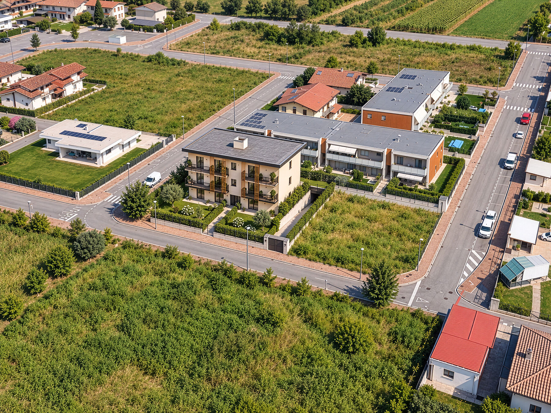Vista aerea del contesto residenziale