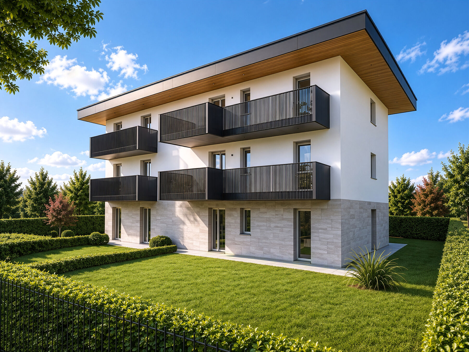 L'edificio visto dal giardino